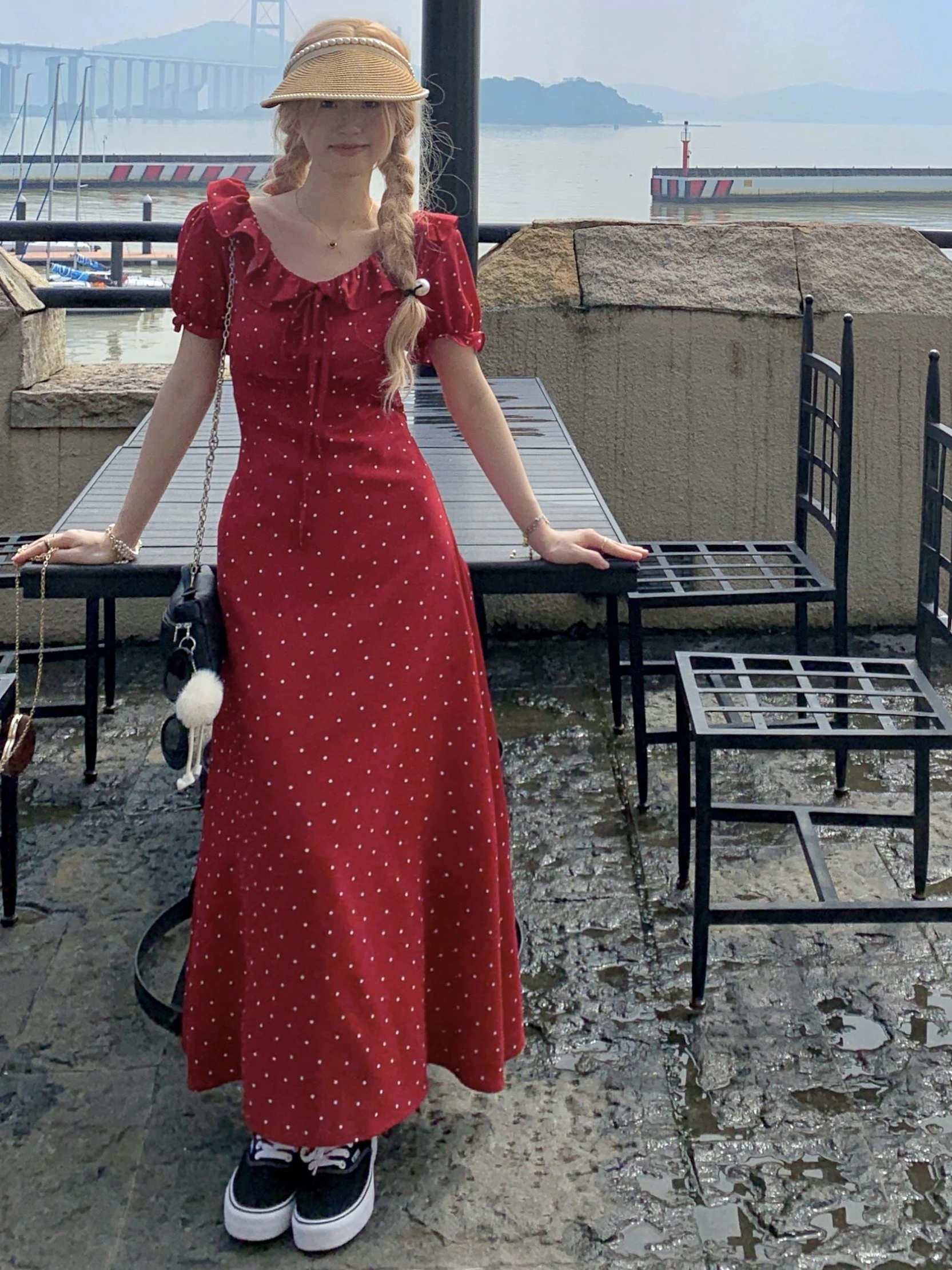 

Утягивающая юбка трапециевидной формы в горошек Ne Long Dr, корейский Sle, большой размер, женская летняя новинка, юбка трапециевидной формы ort Sve V-Ne Dr