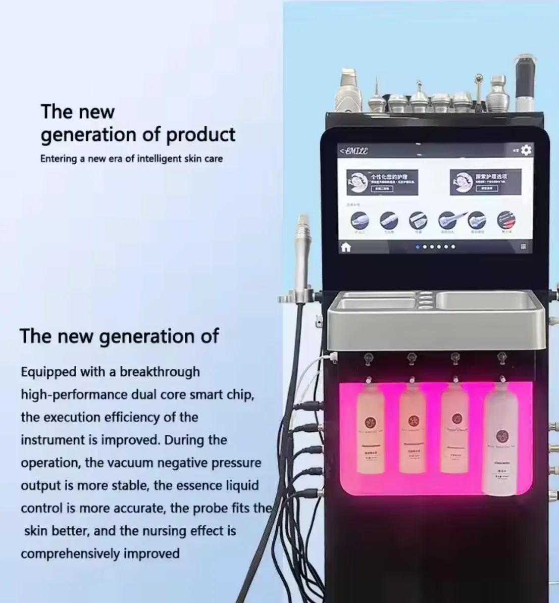 البيع الأصلي H2O2 التنظيف العميق أكوا قشر الوجه للبيو مايكرو الأكسجين الوجه شد الوجه الماس Dermo Brassion