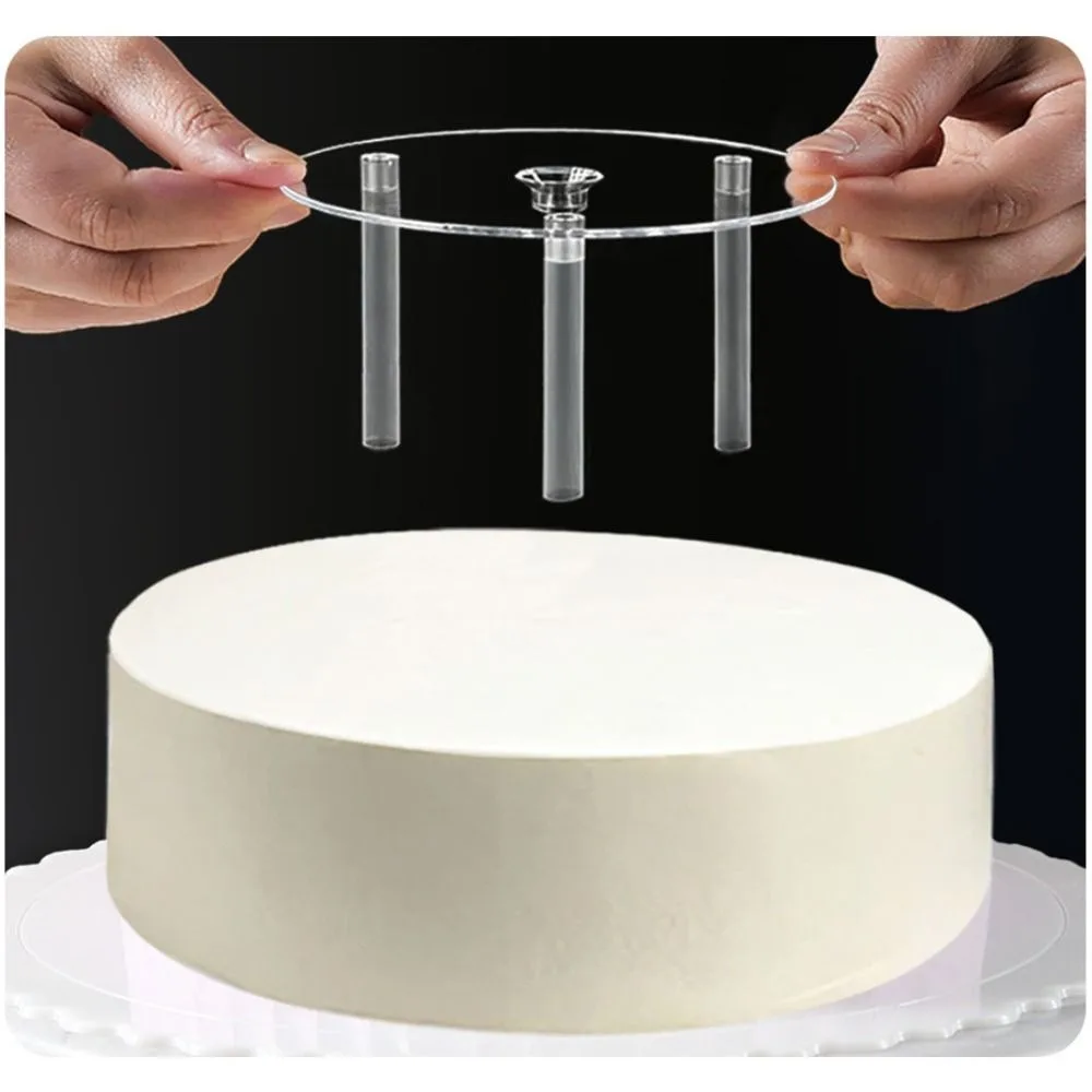 Plastic Multi-layer Cake Stand Transparent DIY Cake Decor Cake Tier Support Straw Frame Cake Stands Support Round Cake Board