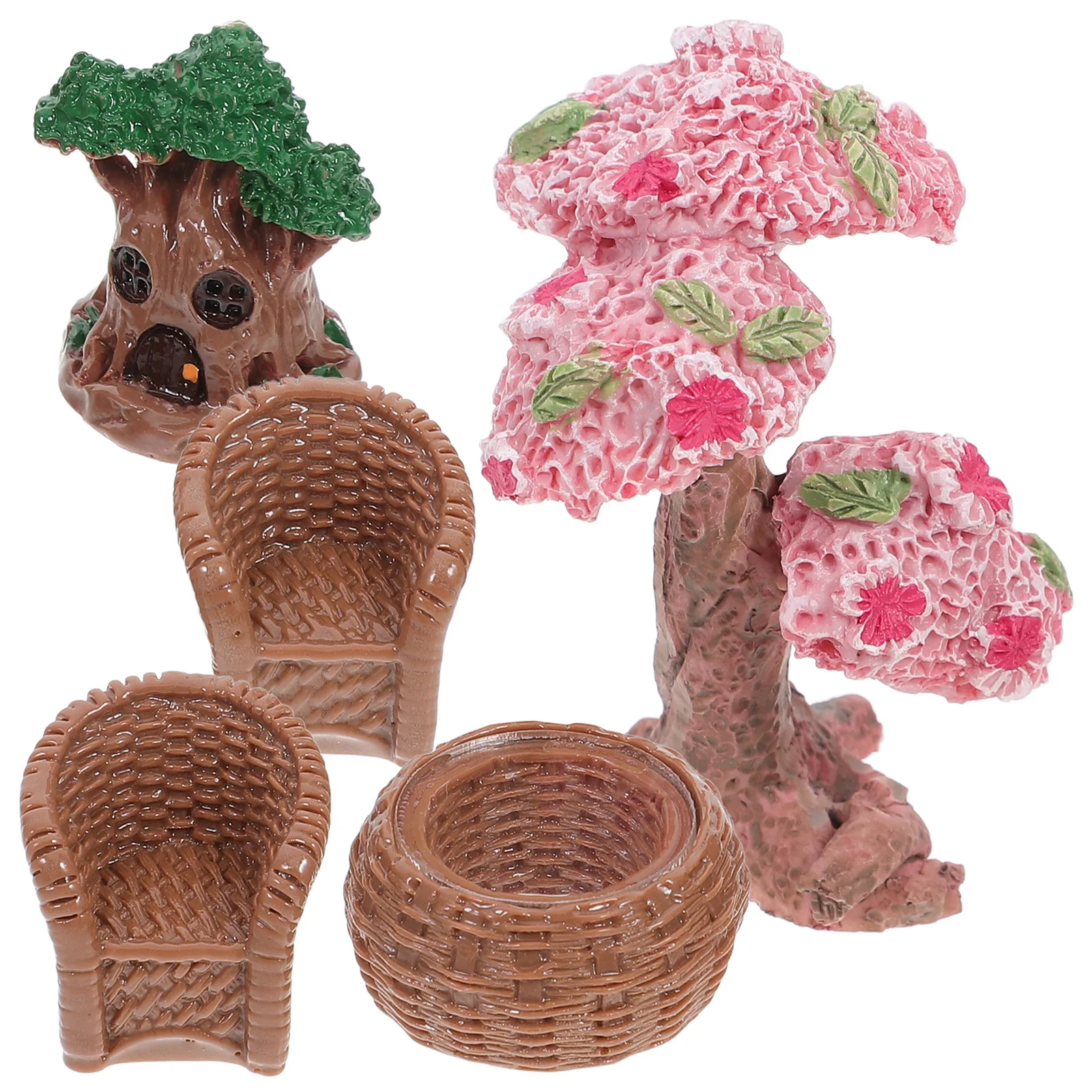 

1Set Resin Accessories Set for Mini House DIY Decor Micro Landscape Yard Scene Layout Craft Fine Detail Sand Box Supply