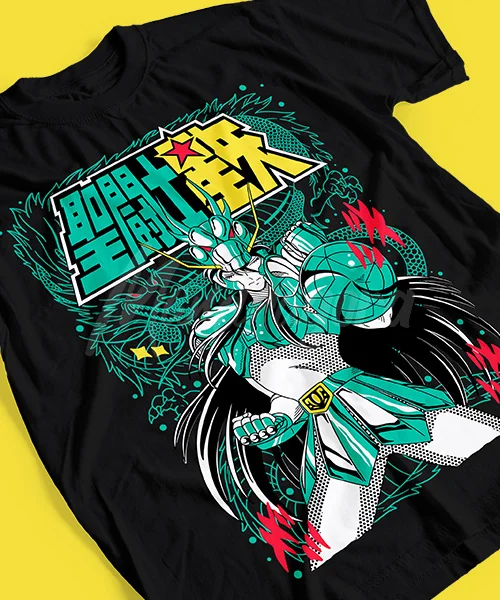 T-shirt For Anime Caballeros del Zodiaco Shiryu de Dragon