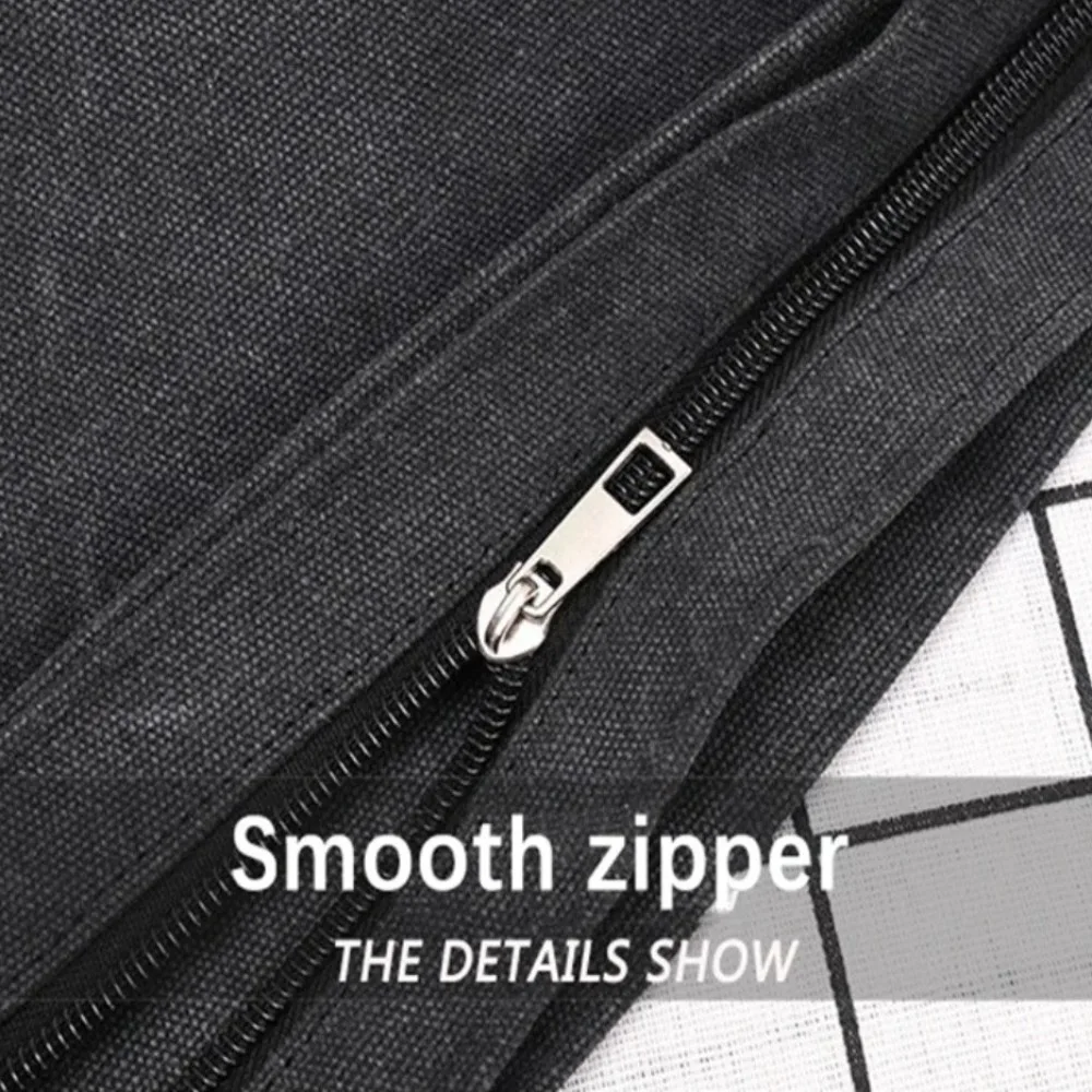 

Durable Large Capacity Women Canvas Bag Letter Retro Men's Shoulder Bag Korean Adjustable School Tote Bag Youth