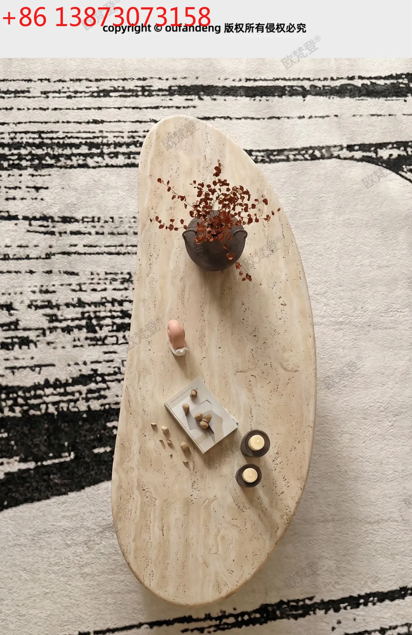 Medieval wabi-sabi style, coffee table, living room, household small apartment, light luxury and high-end sense