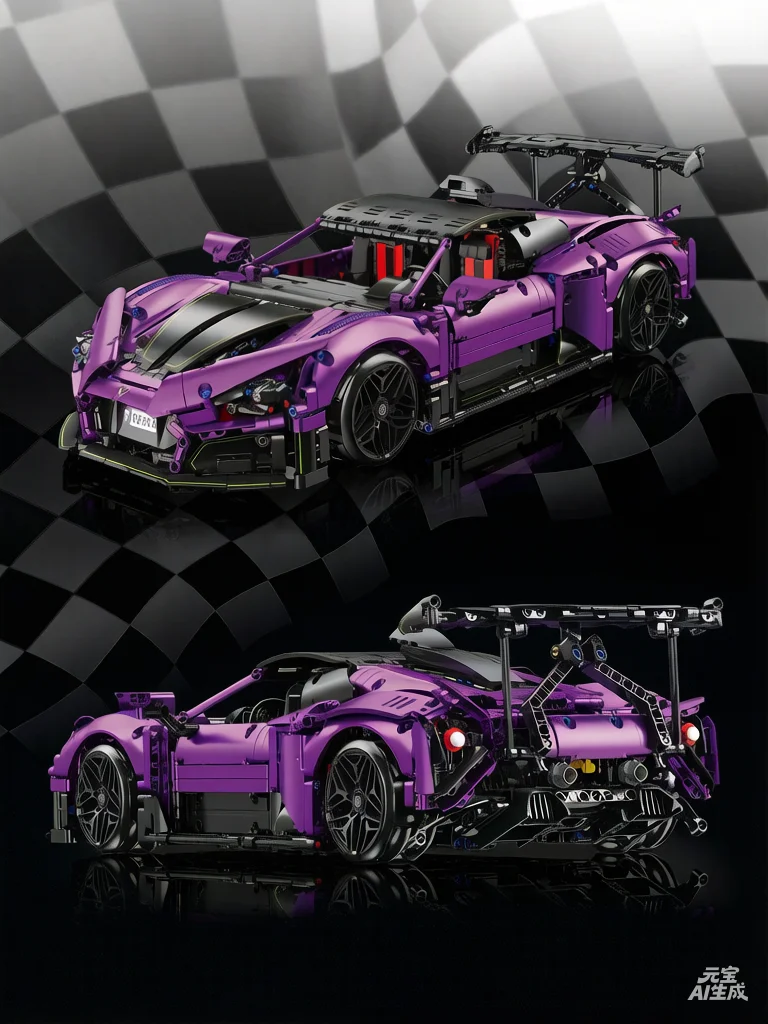 Technisches 1:10 Maßstab Fahrzeug-Rennbausatz Senna GTR Konzept Supersportwagen-Modell Supercar RC Spielzeug Konstruktionsbaustein – Detail 3