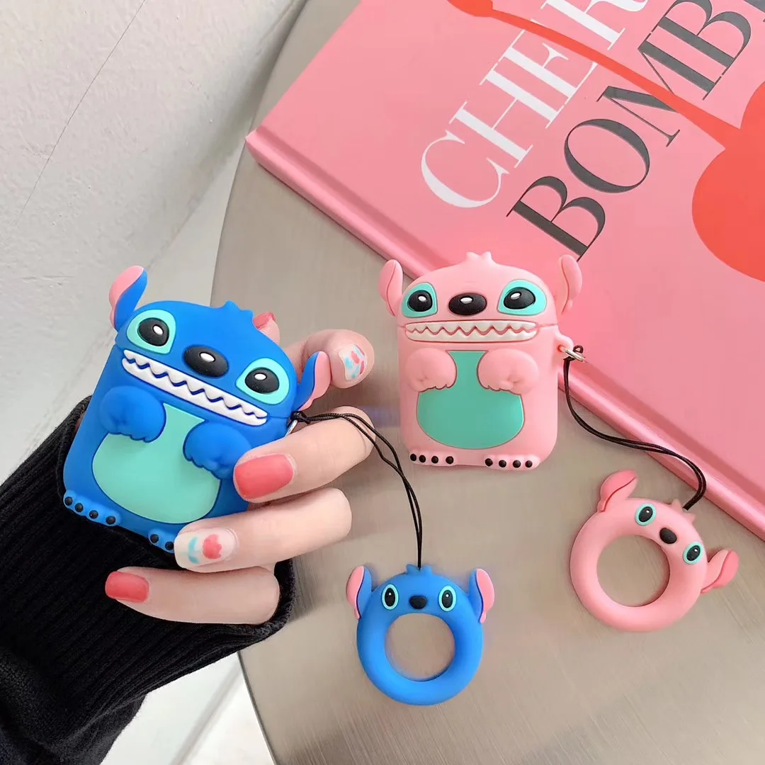 For Airpods 1 2 3 Pro Pro 2 Case Cartoon Grinning Stitch Silicone Earphone Case Accessories Cover