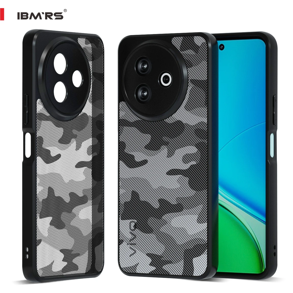 جراب هاتف vivo Y39/Y300i 5G IBMRS Camo Design مقاوم للصدمات ومضاد للخدش غطاء من البولي يوريثان الحراري الناعم