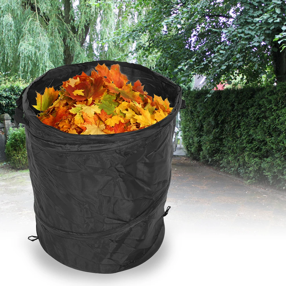 Garbage Storage Trash Bag Portable Collapsible Picnic Garden Leaf Trash Can Flowers and For Garden Camping Grass Collection Bin