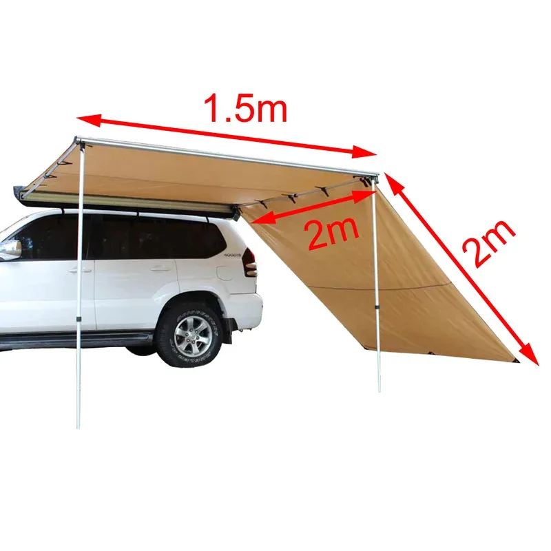 

DANCHEL OUTDOOR 1.5*2m Car Side SUV Awning with 2*2m side wall front extension car roof top tent