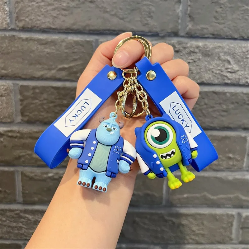 Cartoon Disney Monsters Inc Mr.q Big - Eyed Keychain Cute Creative Car Key Chain Package Pendant Wholesale Keyring