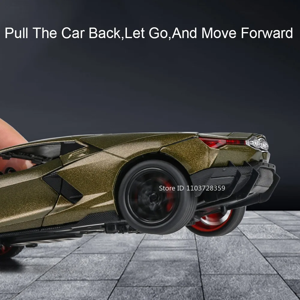 Schaal 1:32 REVUELTO SIAN Sportwagen Speelgoedmodellen Legering Diecast Mini Supercars Geluid Licht Deuren Geopend Trek Woondecoratie