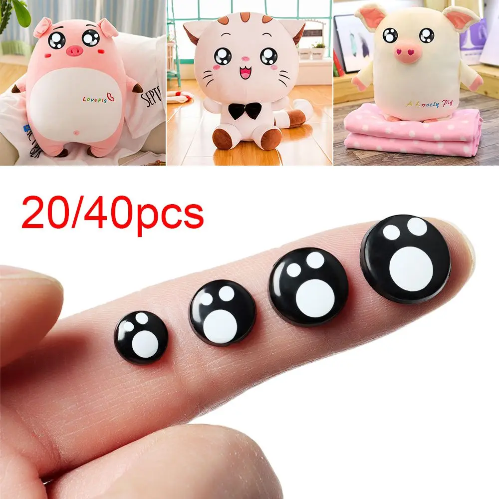 20/40pcs 8-14mm Black Plastic Safety Eyes For White Bear Doll Animal Puppet Crafts Children Kids DIY Toys Plush Doll Accessories