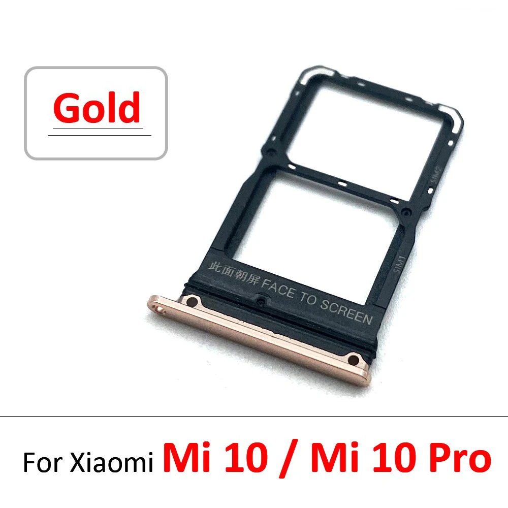 Original New Micro Sim Card Tray Slot Holder Replacement For Xiaomi Mi 10 Pro Mi10 Pro Black Gold Blue