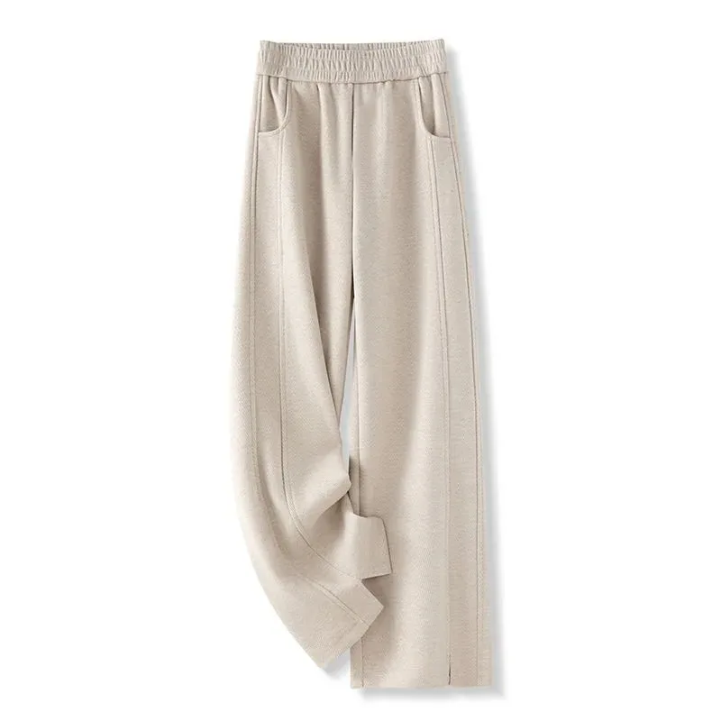 Outono inverno calças femininas novo casual de alta qualidade cintura alta adicionar veludo acolchoado calças de lã quente senhoras casuais calças femininas