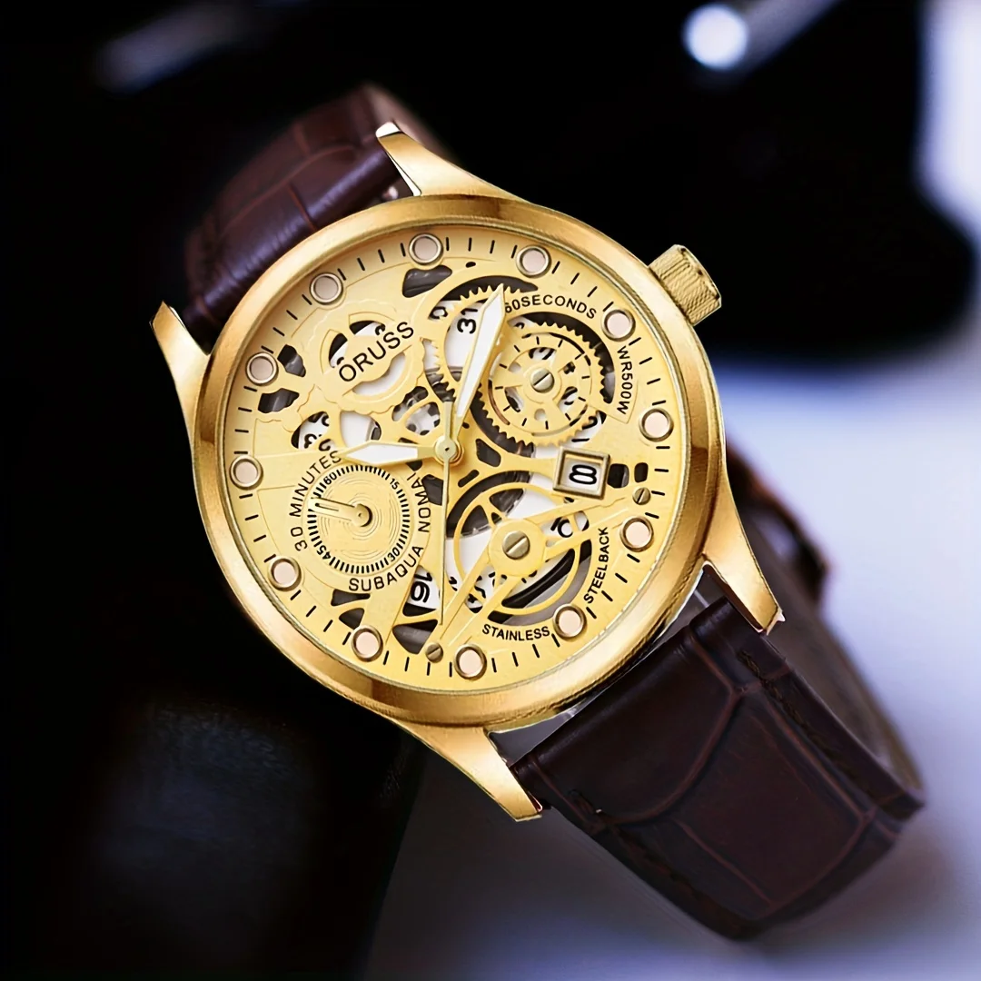 남성용 고급 가죽 벨트 시계, 모든 내구성, 패션, 개성, 비즈니스 등급, 학생 시계