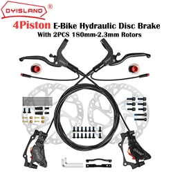 DYISLAND LD4X-300 4Pistons E-Bike Hydraulic Disc Brake 2-PIN&3-PIN Power-Off Hydraulic Disc Brake Set With 2Pcs180mm Rotors