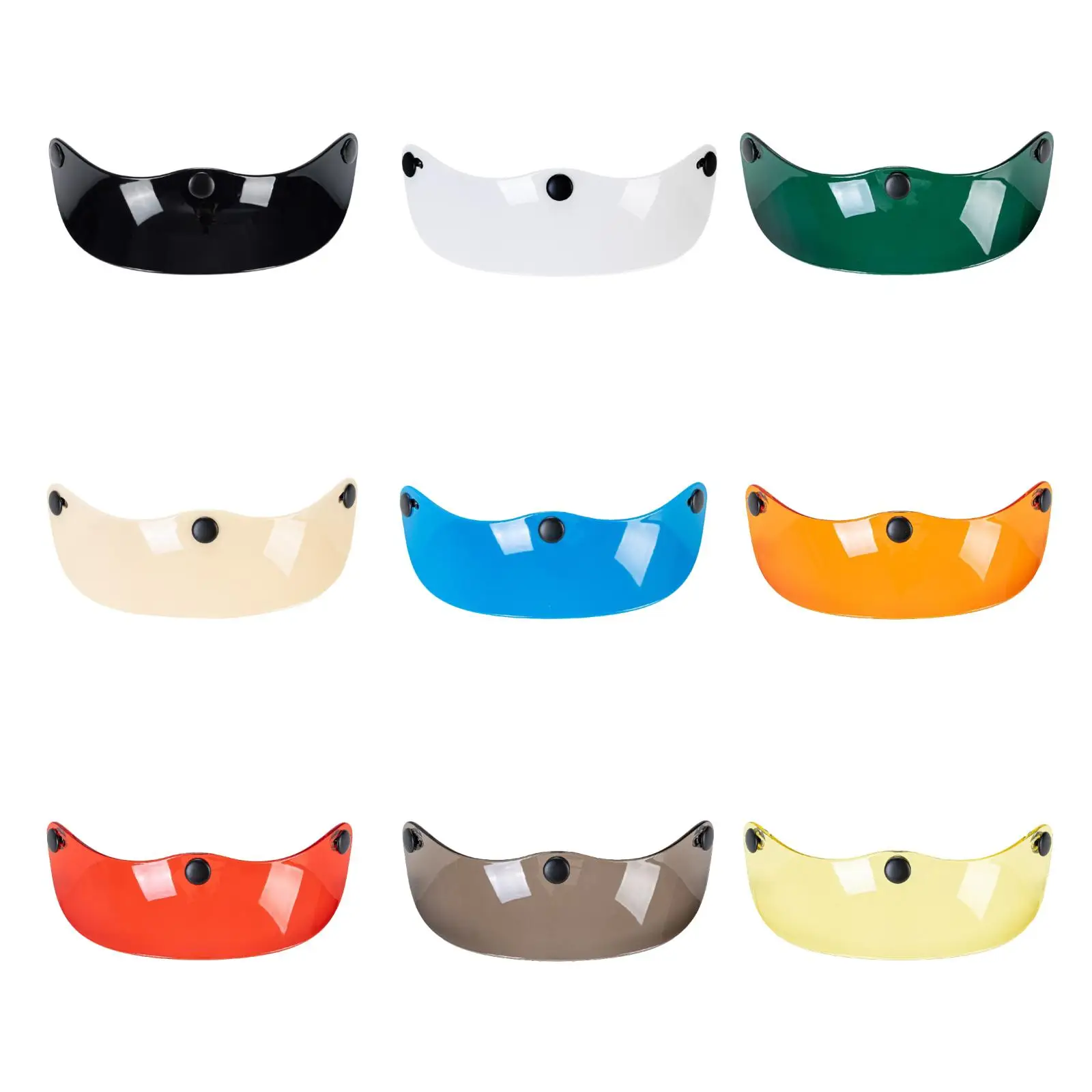 

Helmet Visor Peak Cover Universal 3 Snap Easy to Install Sun Protection Replacement Protector for 3/4 Helmets