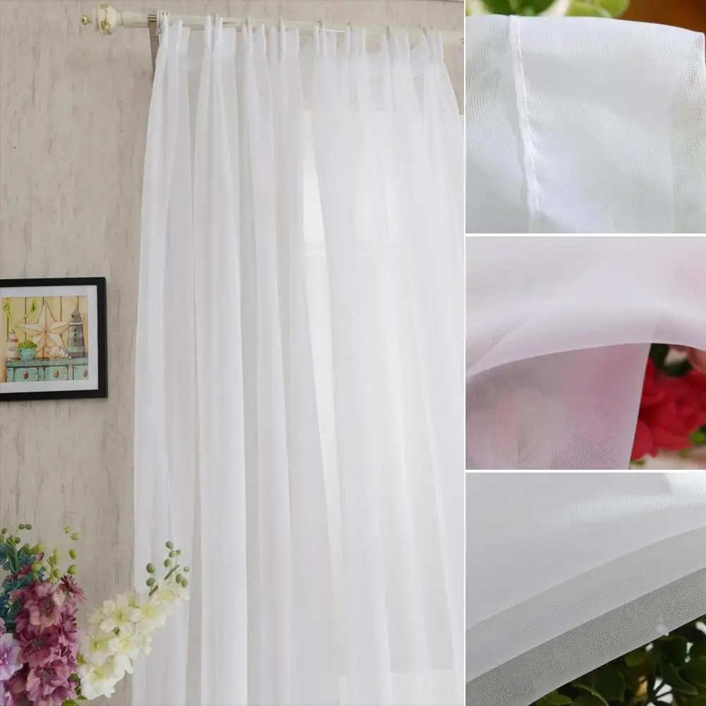 Voile Curtain Fireworks Balcony Window Screening White/Navy Blue Fireworks Tulle for Household Living Room Accessories