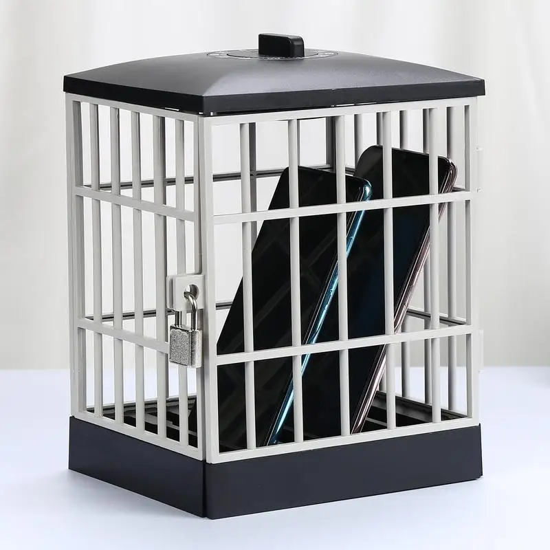 Mobile Phone Jail Cell Prison Lock Up Safe Smartphone Home Table Office Gadget Quality Storage Box Locking Cage Party Storage FK