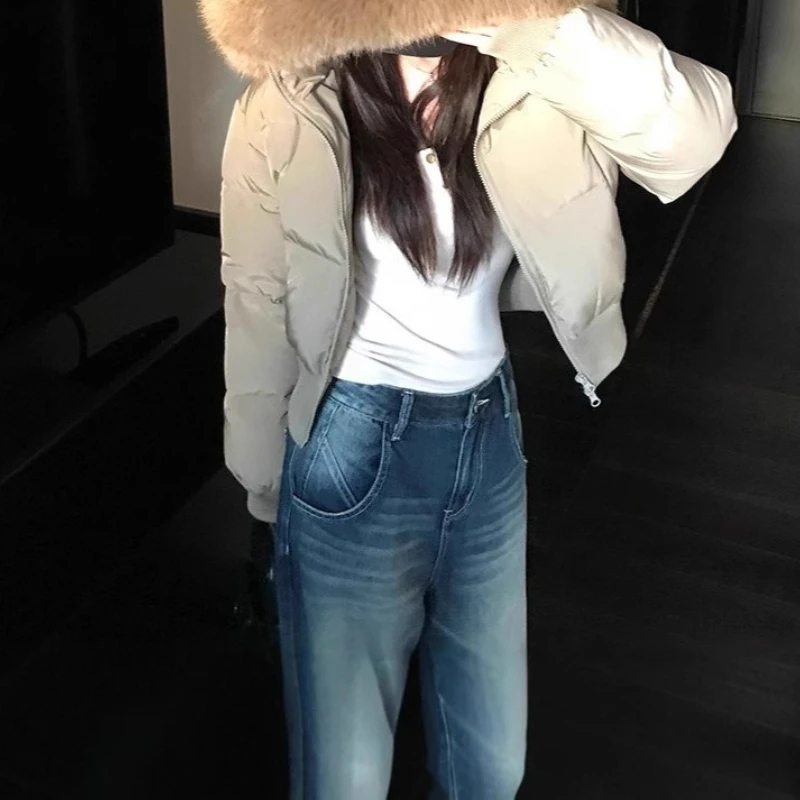 

Winter 2025 Cotton-padded Jacket Korean Fur Collar Short Women's Commuter Cotton-padded Jacket