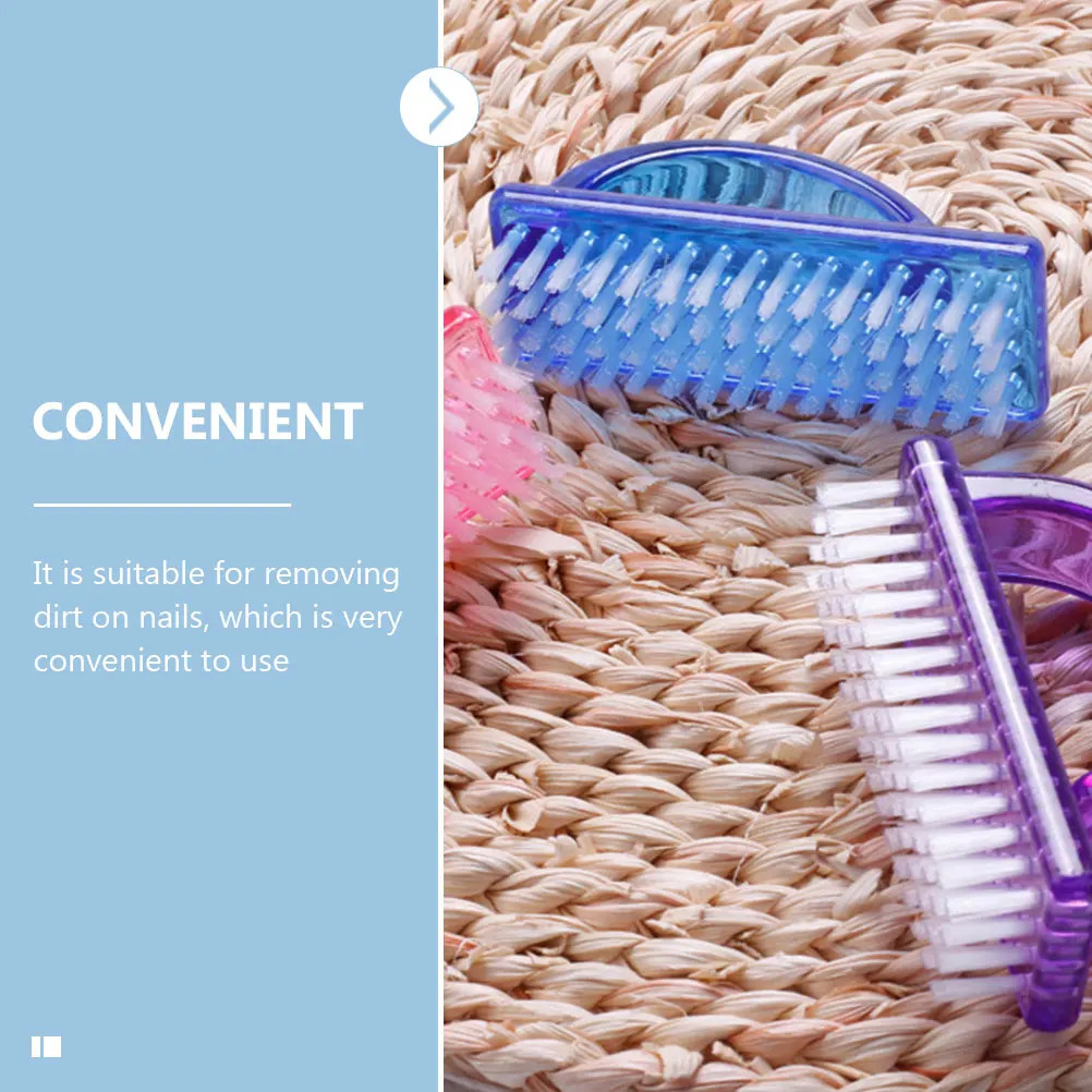 

6pcs Nail Cleaning Brush Dust Removal Tool Durable Manicure Fingernail Scrub Household Simple Design Nail Kit