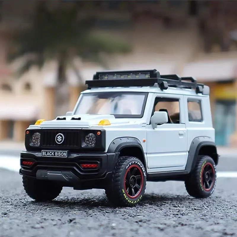 

1:18 SUZUKI Jimny, модель автомобиля из сплава, литье под давлением, металлические внедорожники, модель автомобиля, имитация звука и света, коллекция, детская игрушка в подарок