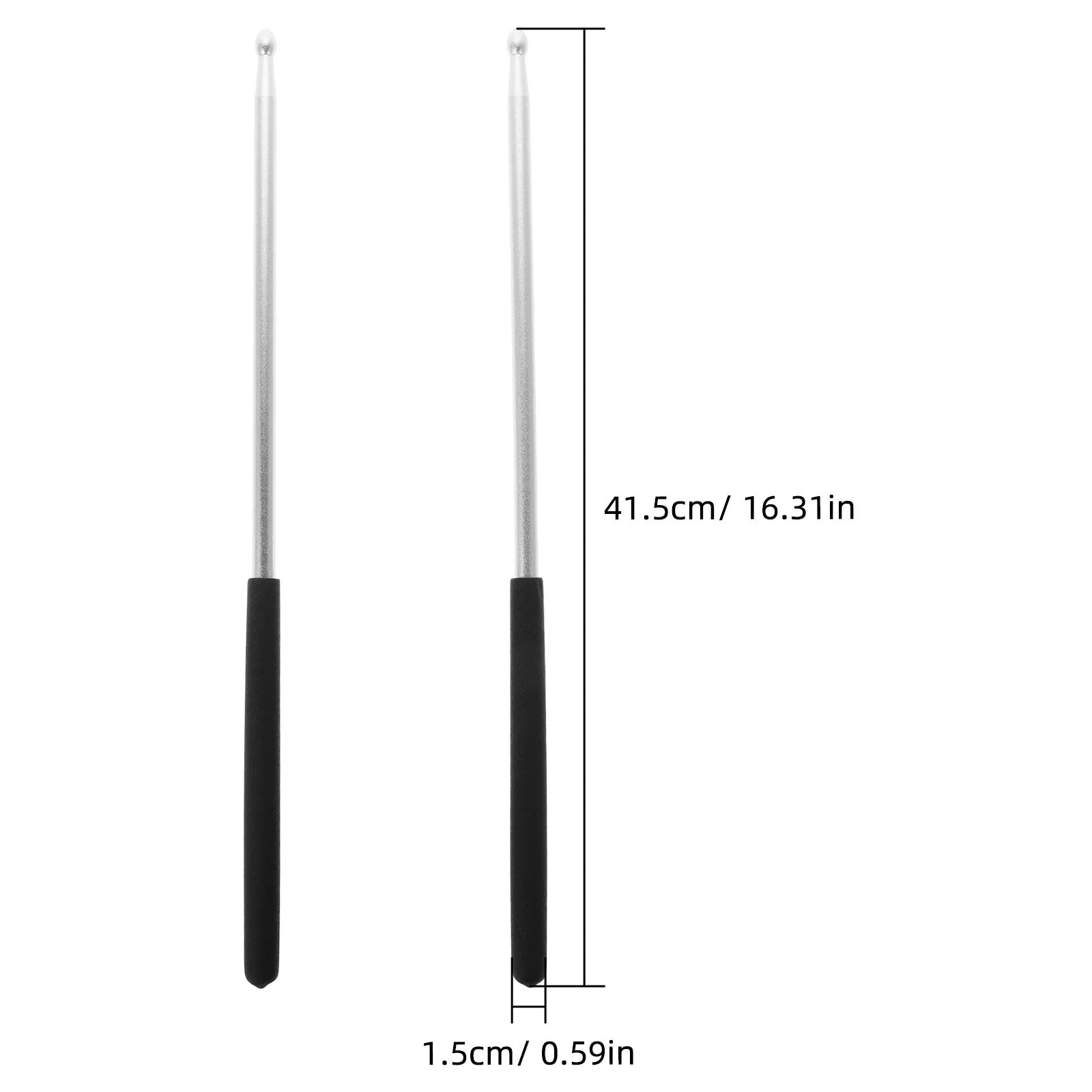 1 Pair Aluminium Alloy Drumsticks Lightweight Portable Sturdy Solid For Drums Percussion Practice Music Performance Replacement