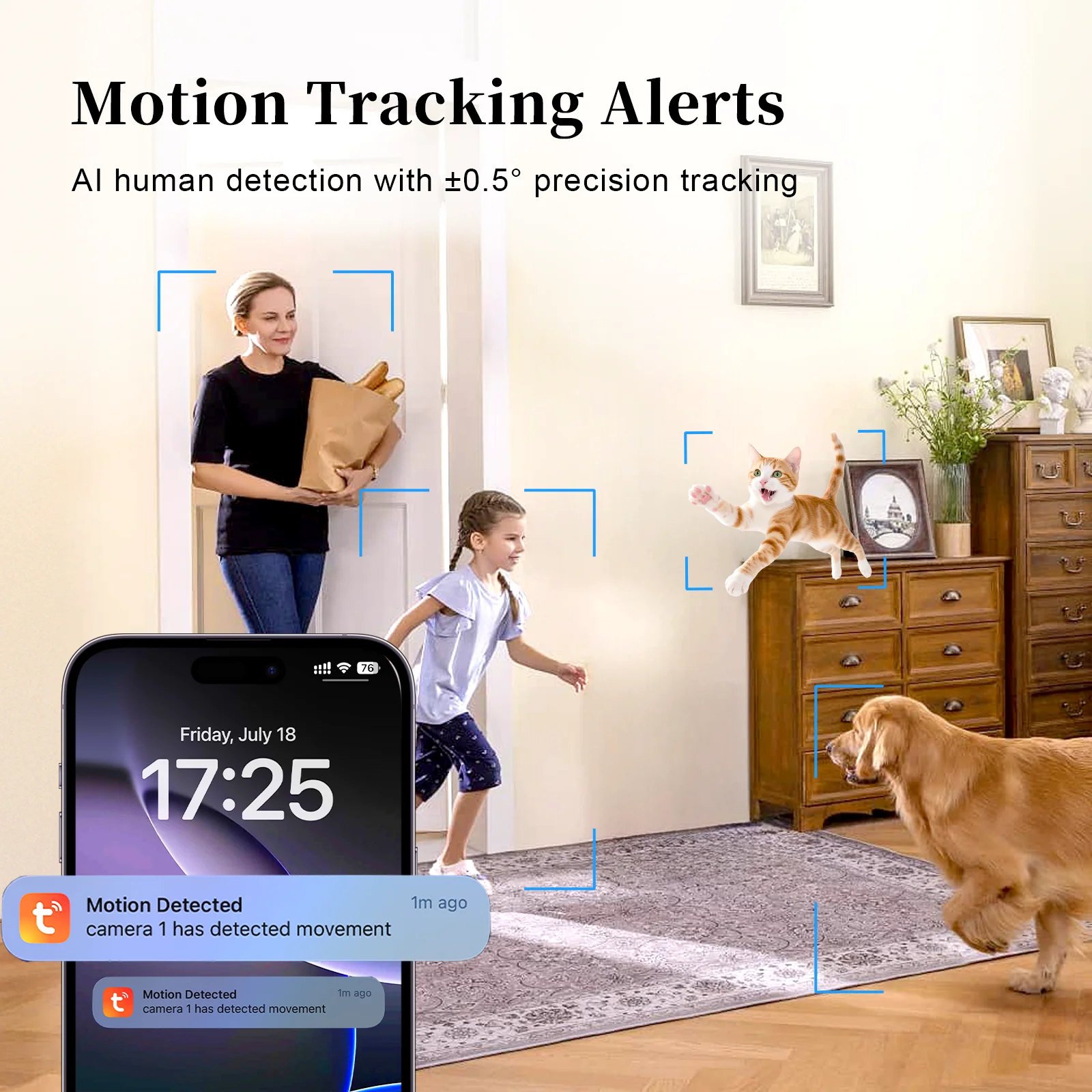 Tuya Wifi Camera Indoor 5MP One-Touch-Call Baby Monitor Two Way Talk Security IP Camera Video Surveillance Wireless 4X Zoom Cam