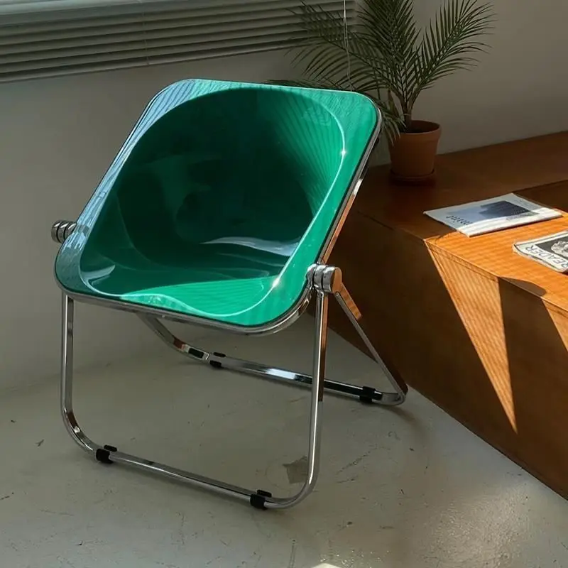 

Creative Acrylic Transparent Folding Chair: Ins - Style Modern Minimalist Chair with Metal Frame for Cafes & Outdoor Spaces​