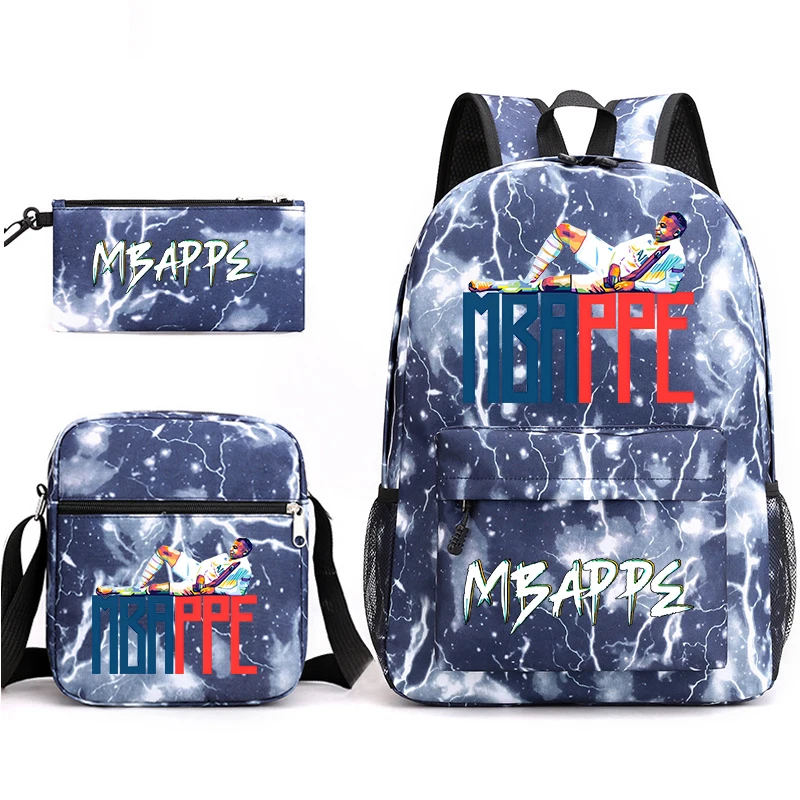 Print Student Backpack Set, saco de escola infantil, bolsa de ombro, estojo, 3 pcs