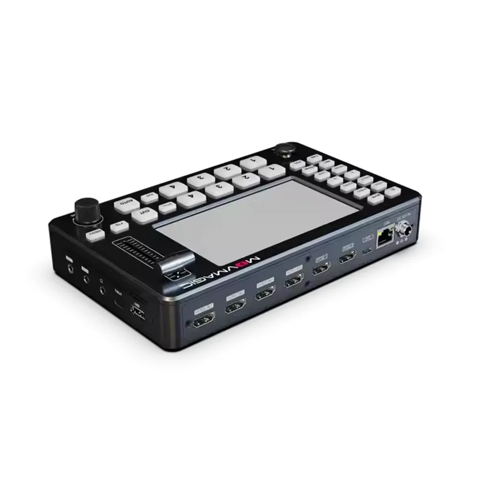 MOVGAMIC M1 5 Inch 4 Channel Video Switcher Layar Full HD Live Switcher Streaming/Perekaman Langsung Streaming