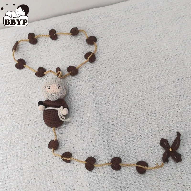 Crochet Christening Jio Teresinha engagement Communion birthday Bridal Rosary with Saint Christmas Gift Home Decoration