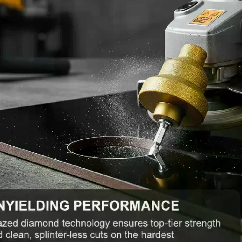 Diamond Brazed Step Hole Reamer Fast Drilling Sharp Edge Multifunctional Hole Opener for Household Furniture Assembly Jobs