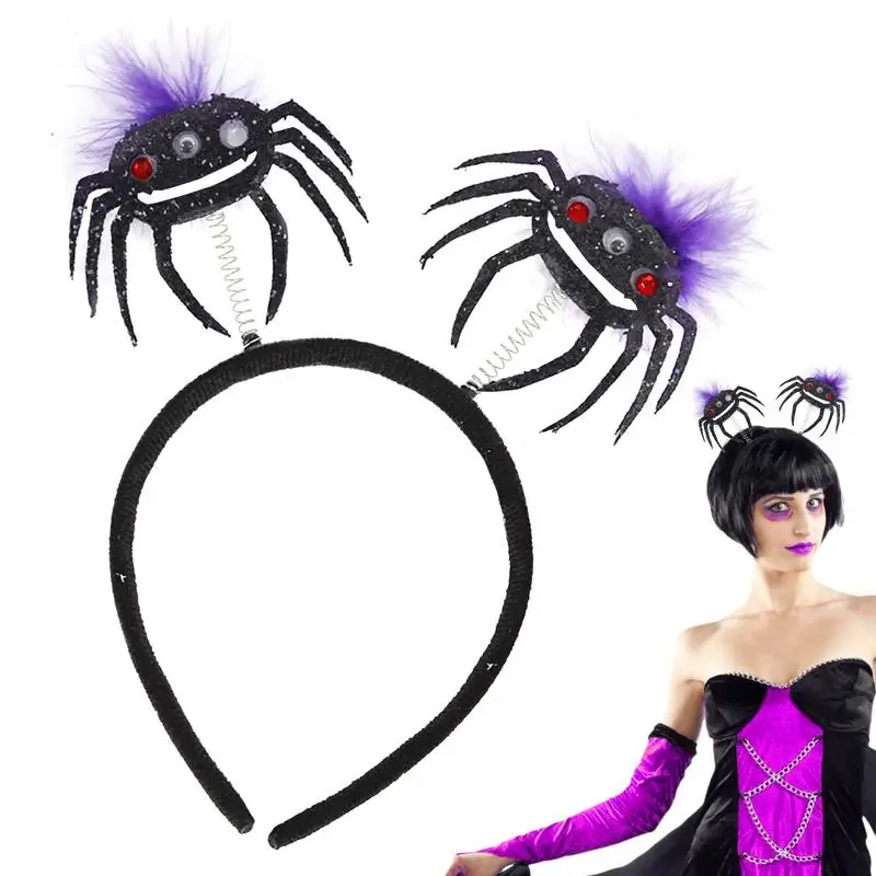 女性のためのハロウィンスパイダーヘッドバンド、創造的なヘッドピース、パーティーヘッドウェア、フェスティバルアクセサリー