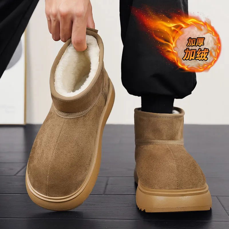 أحذية الكاحل أحذية الشتاء للرجال منتصف أعلى أحذية حذاء رجالي للرجال المتسكعون منصة رياضية كل مباراة إضافة المخملية مقاومة للاهتراء #6