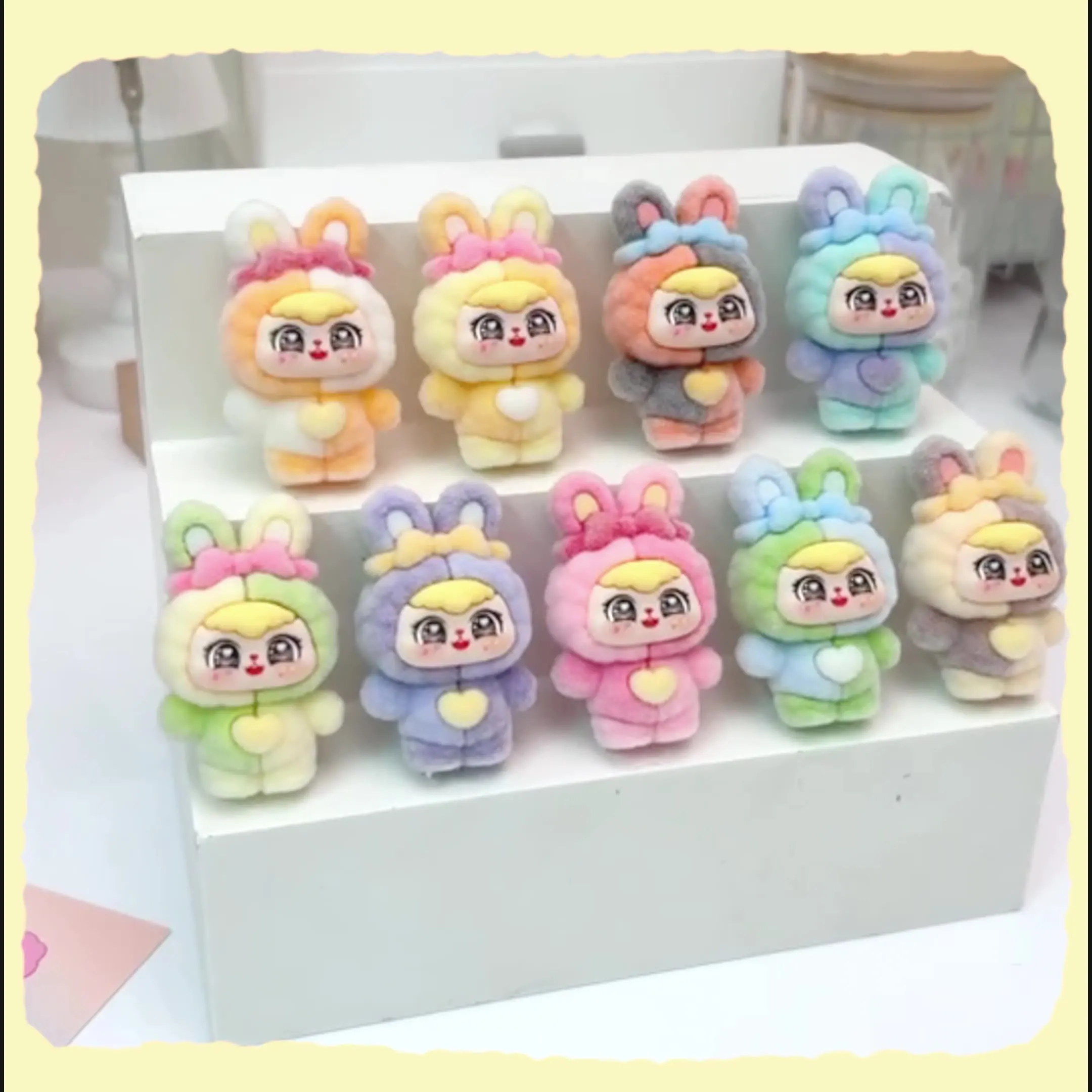 

9 pieces cute little rabbit figurines for DIY accessories, tabletop, vehicle use, mini ornaments, cute figurine toys