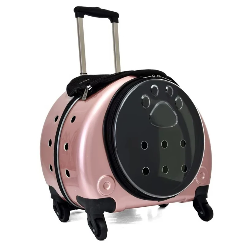 

Portable Space Capsule Pet Backpack Fashionable PC Material Trolley Suitcase With Animal Pattern for Cats Cage Carrier