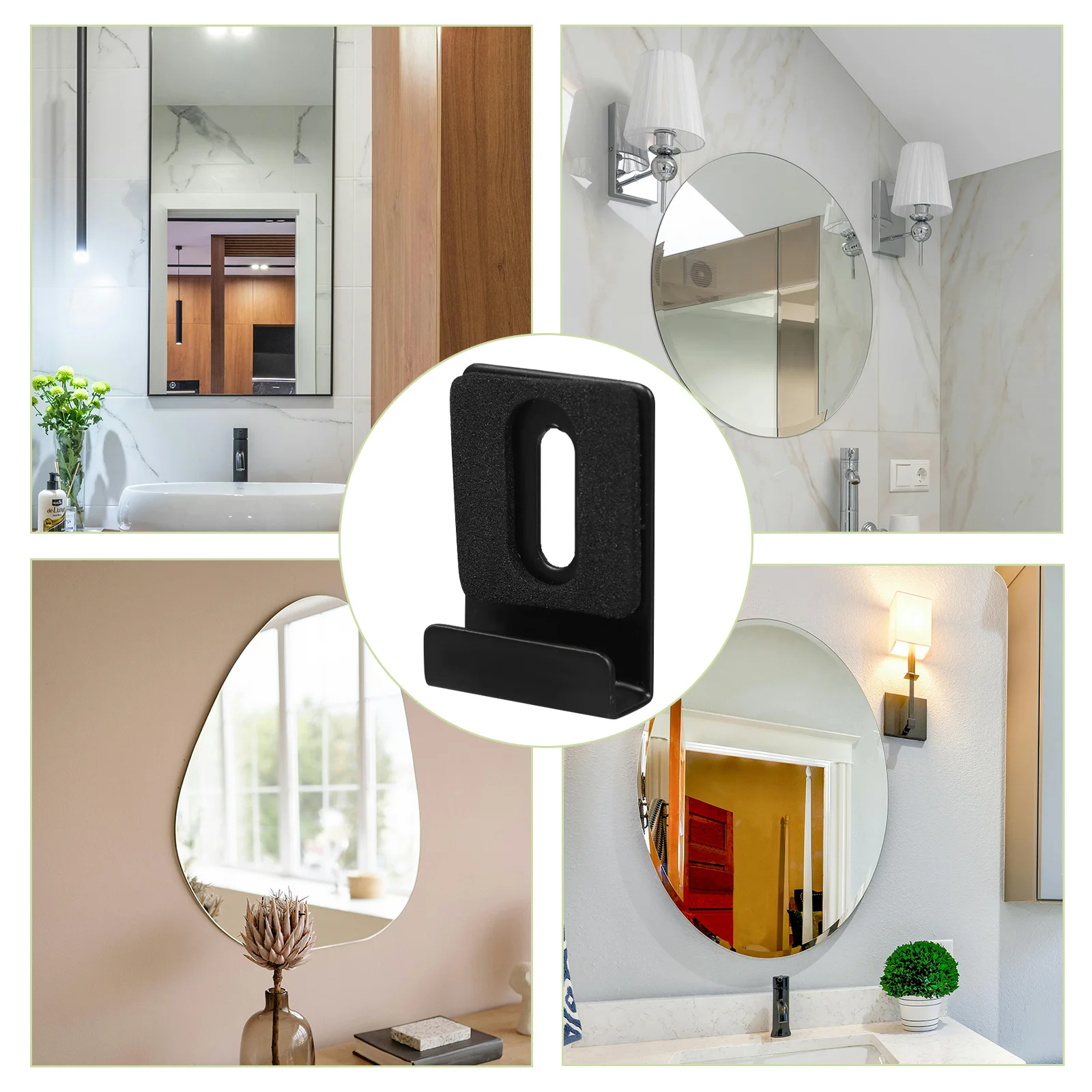 

8Pcs Heavy Duty Stainless Steel Mirror Holder Clips Frameless Mirror Mounting Hardware for Wall Mount Metal Clips for Hanging