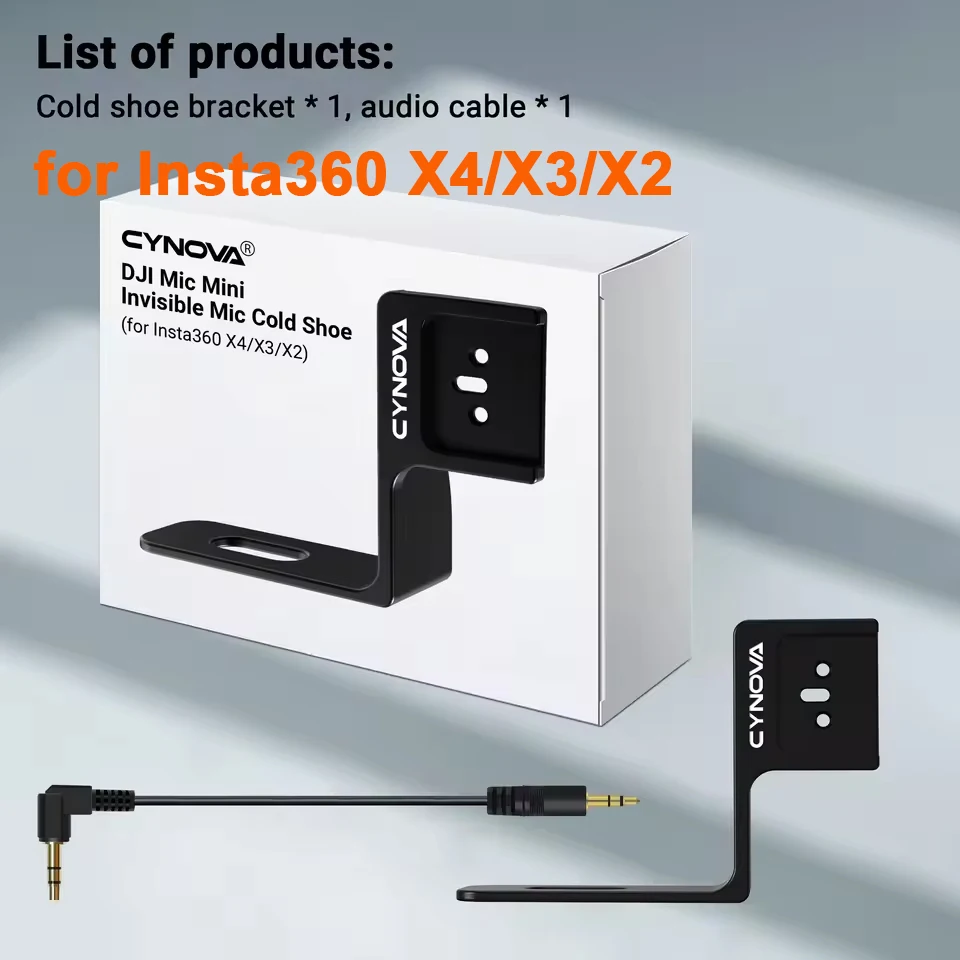 Adattatore Staffa Cold Shoe Per Insta360 X5 E DJI Mic 2 – In Alluminio, Leggero 13g, Con Attacco Da 1/4"