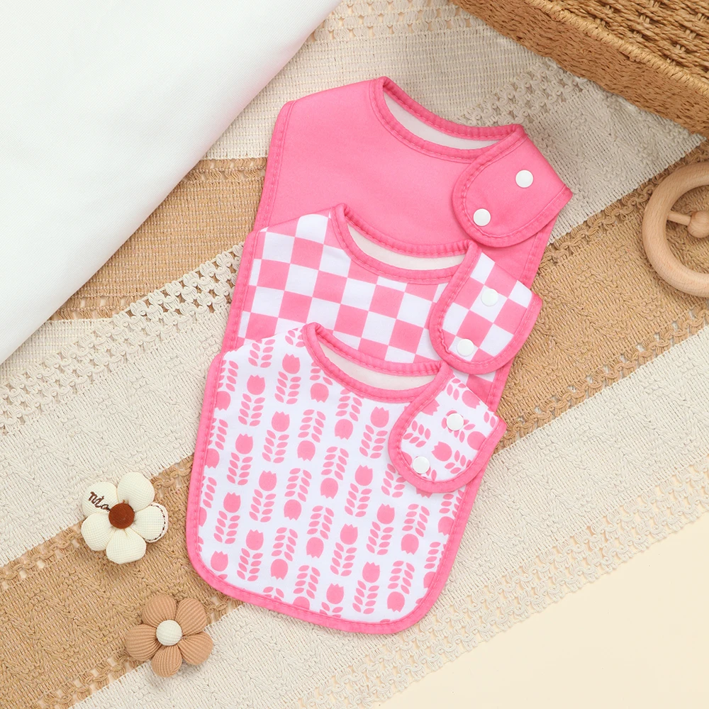 

3 Piece Absorbent Drool Bibs for Babies Girls, Soft Infant Bibs for Teething, Baby Care Infant Accessories
