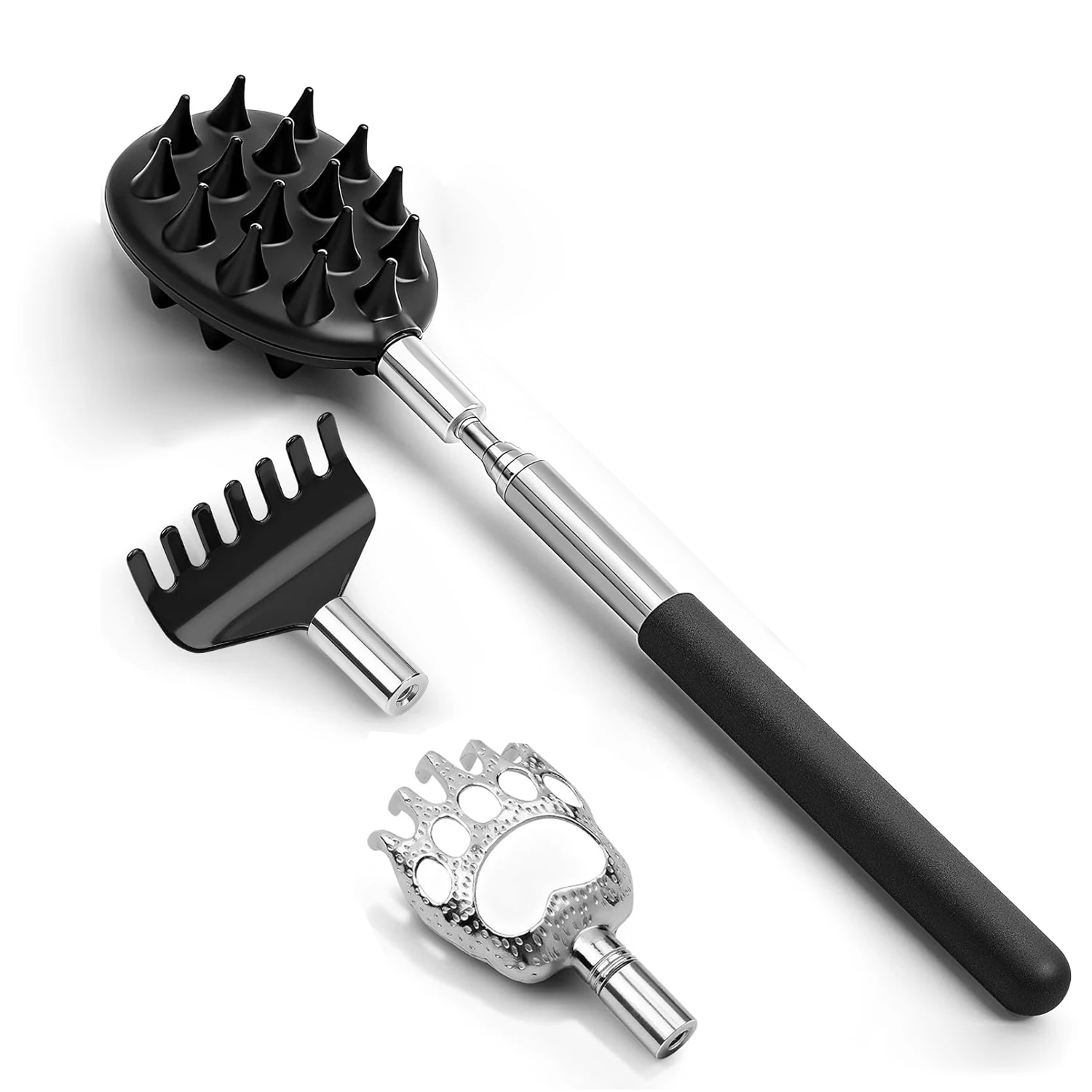 ที่เกาหลังแบบยืดหดได้ 3 ชิ้น ชุดนวดหลัง ที่ขูดหลัง ยืดหดได้ บรรเทาอาการคัน ผ่อนคลาย