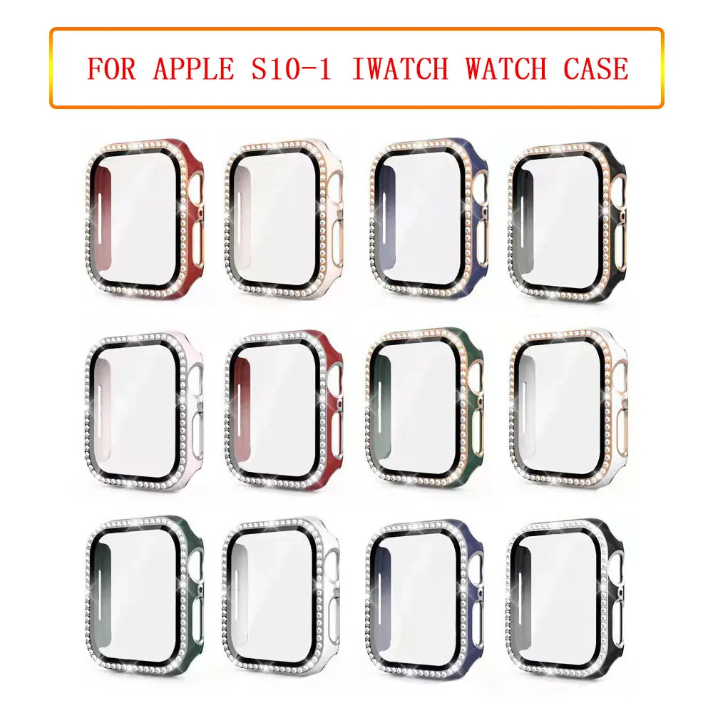 

For Apple S10 iwatch 40mm/42mm/46mm watch case, dual ribbon diamond, single row shell film integrated watch protective case SE