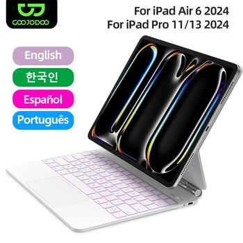 IPad Pro 13 2024 케이스용 매직 키보드, iPad Air 6, 11 인치, 멀티 터치 트랙패드, iPad Air 4 Air 5 10.9 Pro 12 9