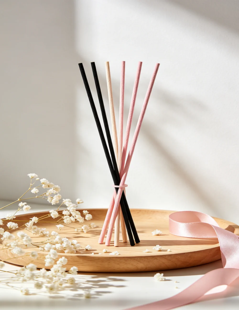 50pcs 3mm Diffuser Sticks Pink Black White 30cm Long Air Freshener Reeds for Home Decor And Scents Diffusion