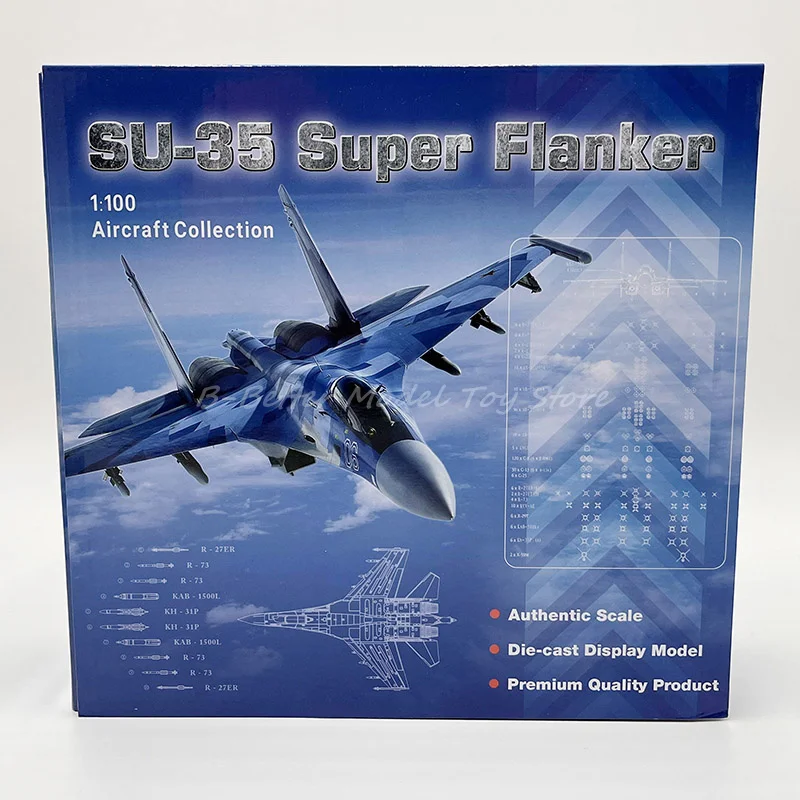 1:100 Diecast Military Model Toy SU-35 Super Flanker Jet Fighter Aircraft Replica Collector Edition