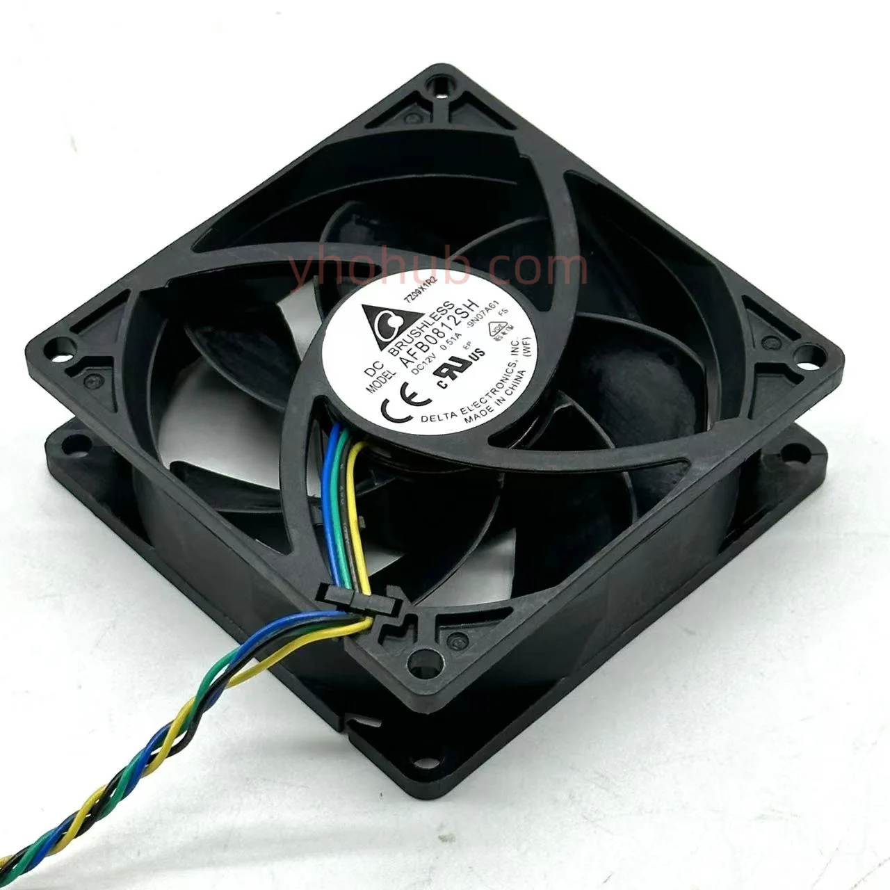 

Delta Electronics AFB0812SH 9N07 DC 12V 0.51A 80x80x25mm 4-Wire Server Cooling Fan