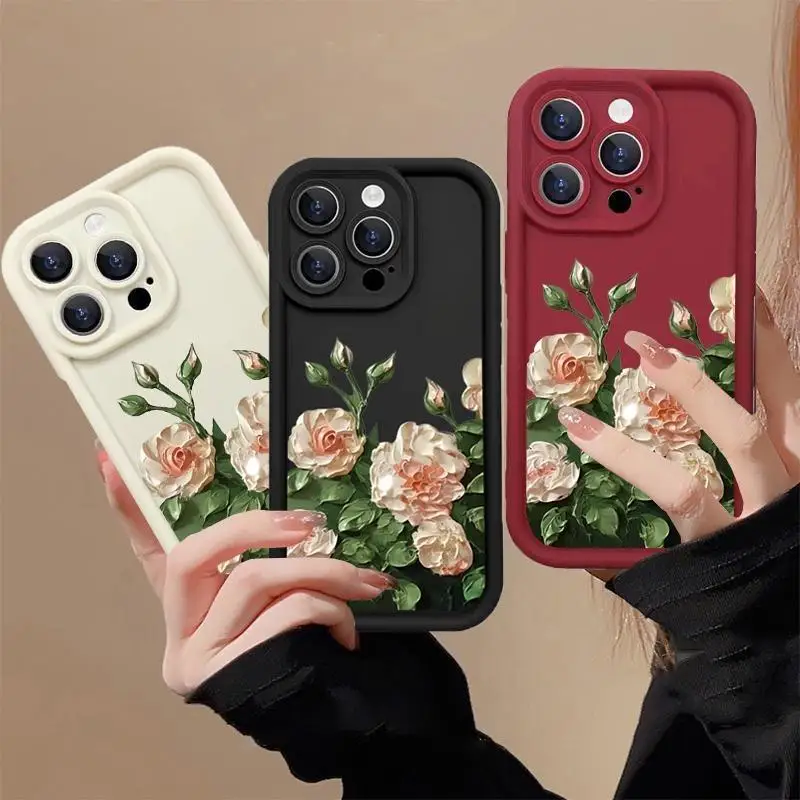 Flower Phone Case For Samsung Galaxy A55 A15 A54 A24 A21S A34 A25 A52 A33 A05 A14 A50 A05S A23 A04E A51 A31 A13 Silicone Cover