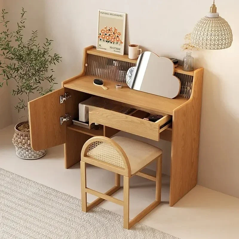 

A Japanese-Style Solid Wood Dresser Storage Nordic Modern Storage Cabinet Bedroom Cloud Makeup Table ss 8617