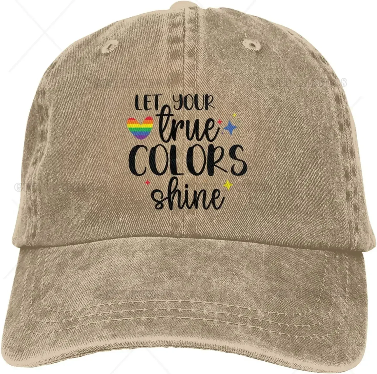 New Peace Love Let Your True Color Shine Denim Baseball Cap Golf Dad Hat Adjustable Original Classic Cap Hats Men Women