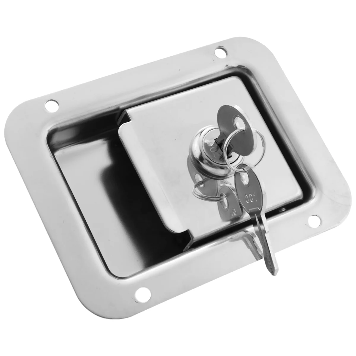 Paddle Slam Latch with Lock & Key Travel Trailer Lock Stainless Steel RV Door Latch Heavy Duty Flush Mount Handle Latch
