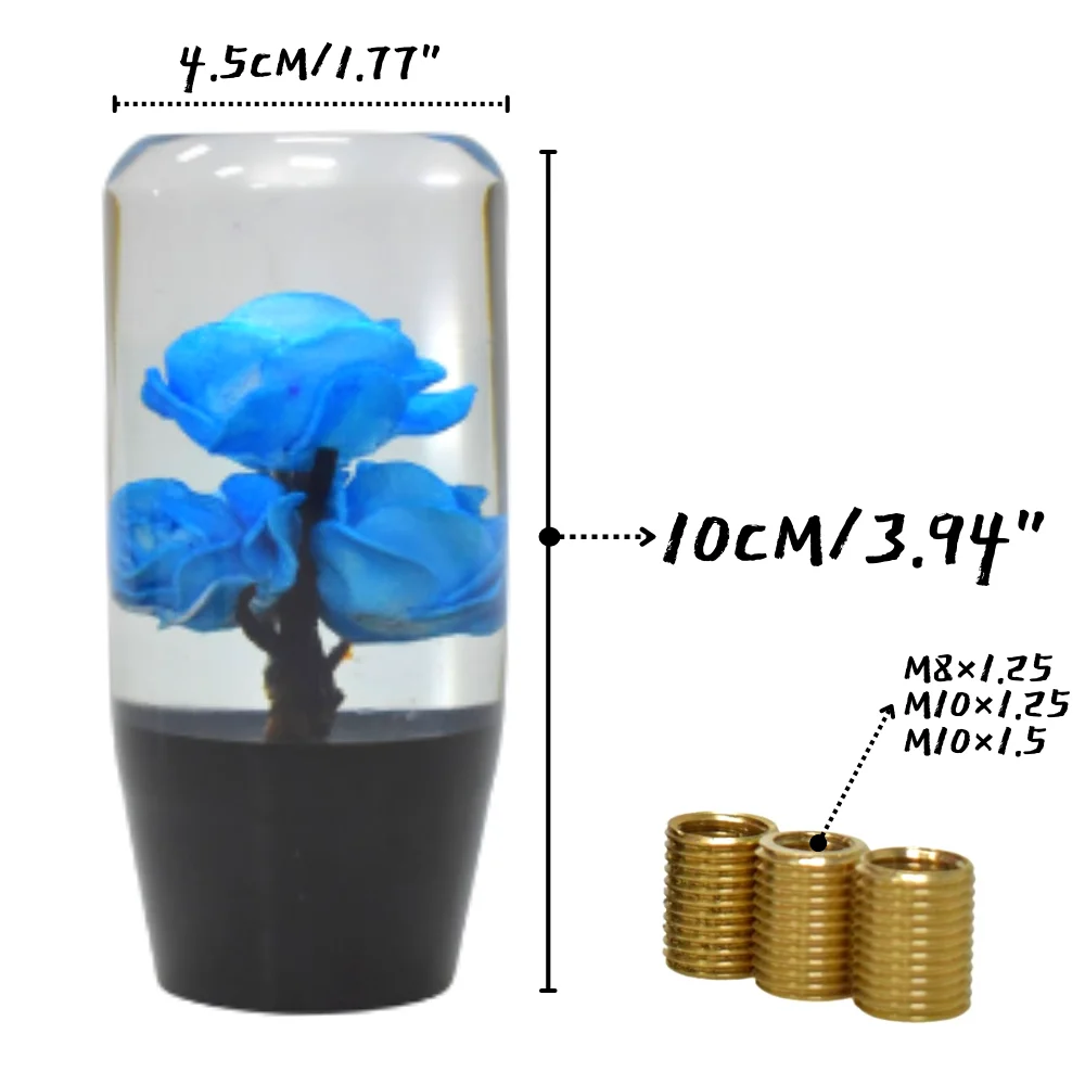 Gear Shift Knob Underwater Flower in Bubble Water Stick AT MT Universal Transparent Shifter Lever Head Screw-in Car Parts